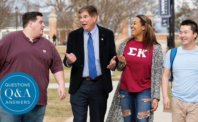 Dr.Tim Pierson, vice president for student affairs, began his career at Longwood in 1992 as dean of students.