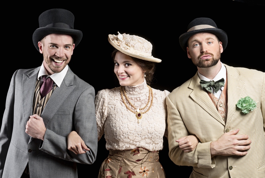 Tim Sailer as Jack, Zoe Speas (Gwendolen) and Josh Innerst (Algernon) in The Importance of Being Earnest. Photo credit: Michael Bailey