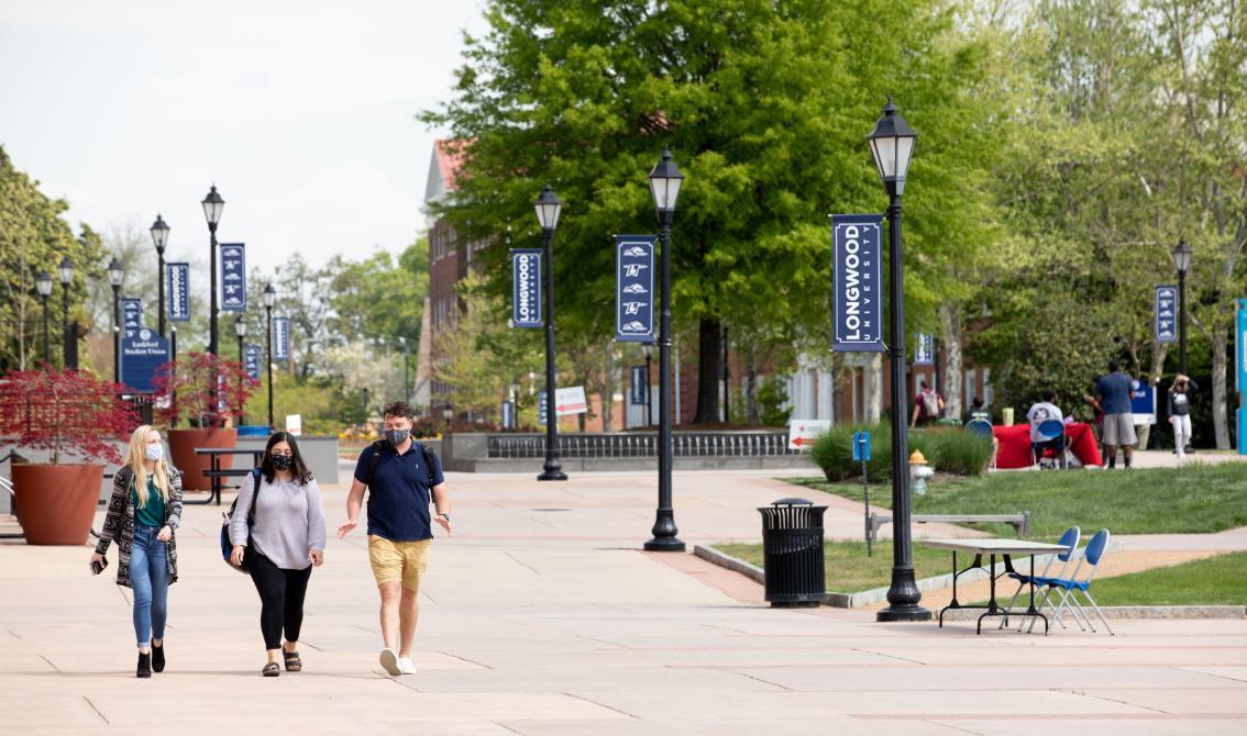 Students walking down Brock Commons