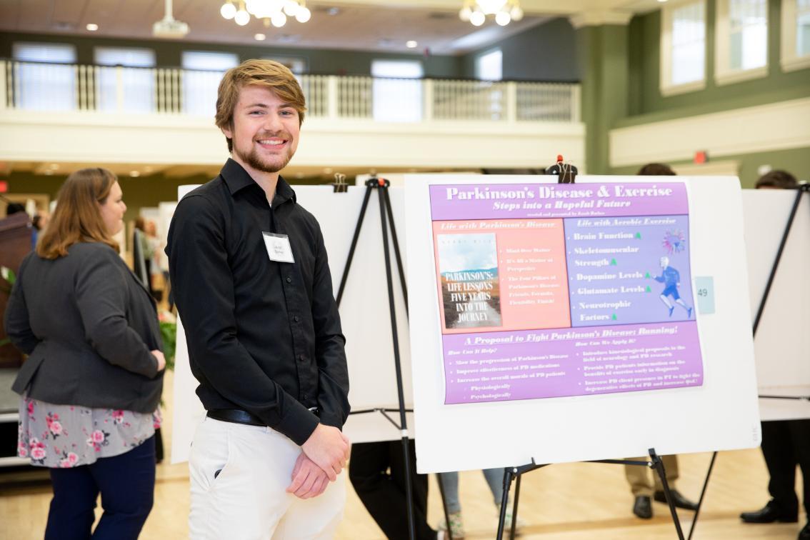 Jacob Barker '23 presents his poster